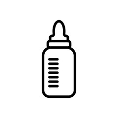 Baby milk bottle icon logo sign set vector outline