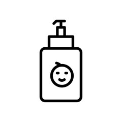 Baby shampoo icon logo sign set vector outline