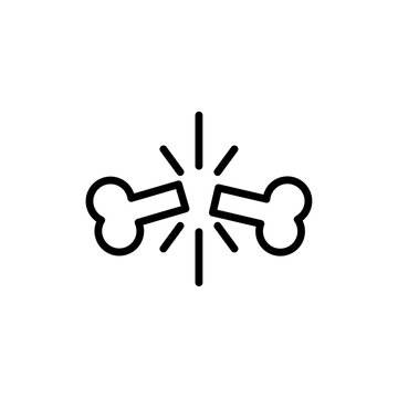 recommend clip art: Broken bone icon logo sign set vector outline