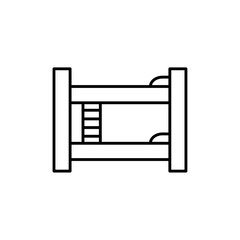 Bunk bed icon logo sign set vector outline