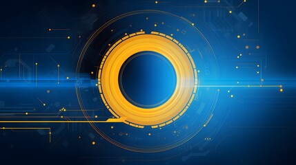 Obraz premium yellow and blue Abstract technology background circles digital hi-tech technology design background. concept innovation. vector illustration