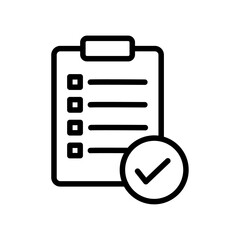 Clipboard check icon logo sign set vector outline