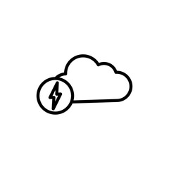 Cloud lightning icon logo sign set vector outline