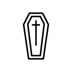 Coffin icon logo sign set vector outline