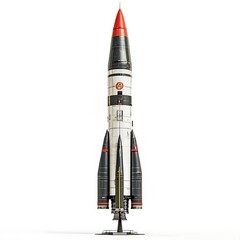 Best rocket isolated on a white background, close up