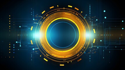 yellow and blue Abstract technology background circles digital hi-tech technology design background. concept innovation. vector illustration