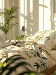 Vibrant Tropical Floral Bedspread