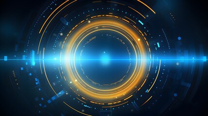 yellow and blue Abstract technology background circles digital hi-tech technology design background. concept innovation. vector illustration