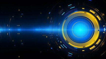 Obraz premium yellow and blue Abstract technology background circles digital hi-tech technology design background. concept innovation. vector illustration