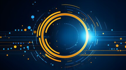 Obraz premium yellow and blue Abstract technology background circles digital hi-tech technology design background. concept innovation. vector illustration