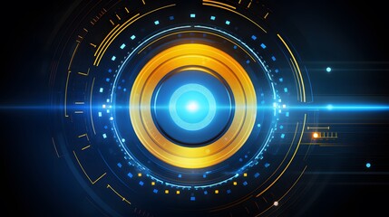 yellow and blue Abstract technology background circles digital hi-tech technology design background. concept innovation. vector illustration
