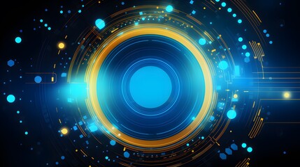 Obraz premium yellow and blue Abstract technology background circles digital hi-tech technology design background. concept innovation. vector illustration
