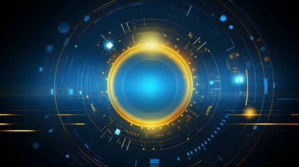 yellow and blue Abstract technology background circles digital hi-tech technology design background. concept innovation. vector illustration