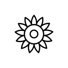Flower icon logo sign set vector outline