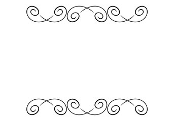 Classic Black Text Frame, Isolated on White