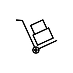 Hand truck icon logo sign set vector outline