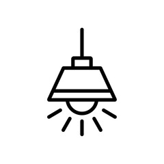 Hanging light icon logo sign set vector outline