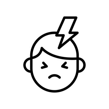 recommend clip art: Headache icon logo sign set vector outline