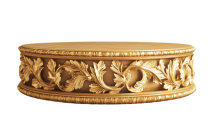 Elegant Gold Ornate Wooden Pedestal Display Stand