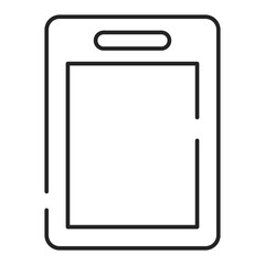 Cutting board line icon vector isolated. Simple symbol of cooking utensil. Empty surface of plastic or wooden cooking board. Tool for food preparation.