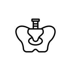 Pelvic area icon logo sign set vector outline
