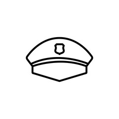 Police cap icon logo sign set vector outline