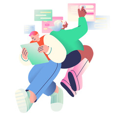 People working in a team