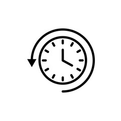 Rewind time icon logo sign set vector outline