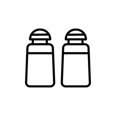 Salt and pepper shakers icon logo sign set vector outline