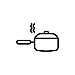 Sauce pan icon logo sign set vector outline