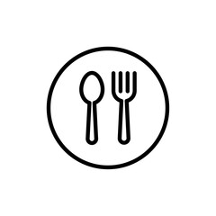 Spoon and fork icon logo sign set vector outline