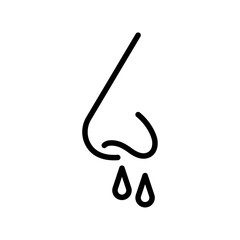 Stuffy nose icon logo sign set vector outline