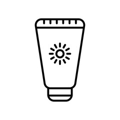 Sun cream icon logo sign set vector outline