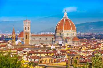 Obraz premium Aerial view of Florence, Italy with Duomo