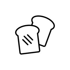 White bread icon logo sign set vector outline