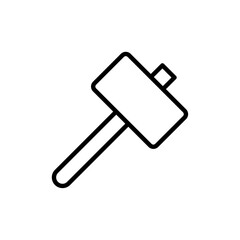 Wooden mallet icon logo sign set vector outline