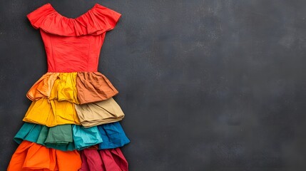 Vibrant Recycled Fashion: A Stunning Display of Creativity and Sustainability in Clothing Design. Sustainability Mindset Concept