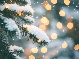 Naklejka premium Close-up image of intricate snowflakes resting on a frosty surface with a soft pastel blue and pink background in winter.