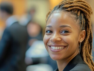 Positive Smiling Woman, Office Environment