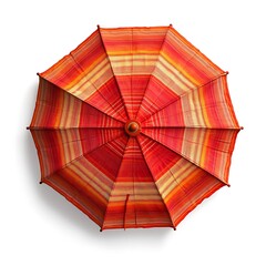 Beach umbrella isolated on a white background, close up