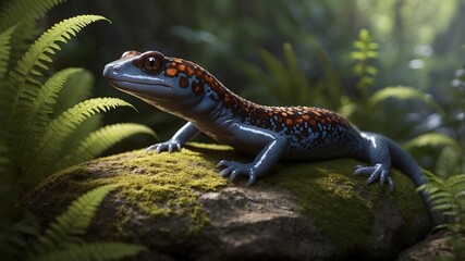 Obraz premium Harmony in the Wild: The Jollyville Plateau Salamander’s Domain