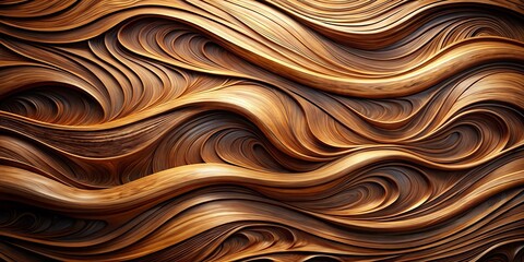 Abstract Wooden Waves An Intricate Interplay of Curving Stripes and Spirals