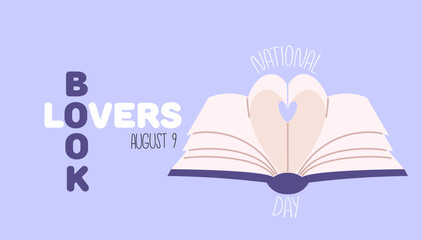 Book Lovers Day celebration. Open book with sheets of book folded in the shape of a heart