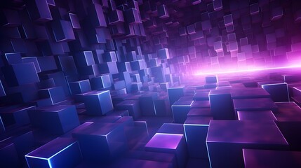 Fototapeta premium 3d rendering of purple and blue abstract geometric background. Scene for advertising, technology, showcase, banner, game, sport, cosmetic, business, metaverse. Sci-Fi Illustration. Product display