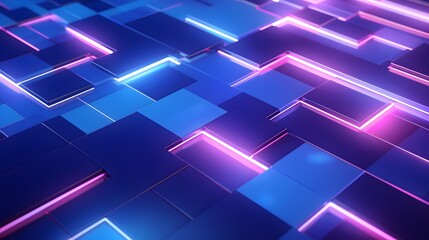 Fototapeta premium 3d rendering of purple and blue abstract geometric background. Scene for advertising, technology, showcase, banner, game, sport, cosmetic, business, metaverse. Sci-Fi Illustration. Product display