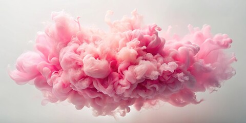Fototapeta premium A vibrant pink ink cloud swirls and expands in a captivating dance of color and form.