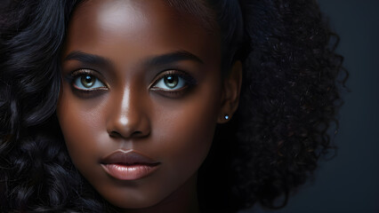 Fototapeta premium Close-up portrait of beautiful african american young woman.