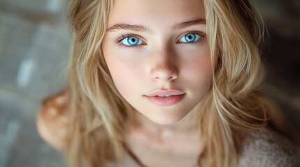 Fototapeta premium Woman with blue eyes