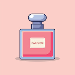 Perfume Cartoon Vector Icon Illustration. Fashion Object Icon Concept Isolated Premium Vector. Flat Cartoon Style