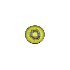 Kiwi slices, top view, white background